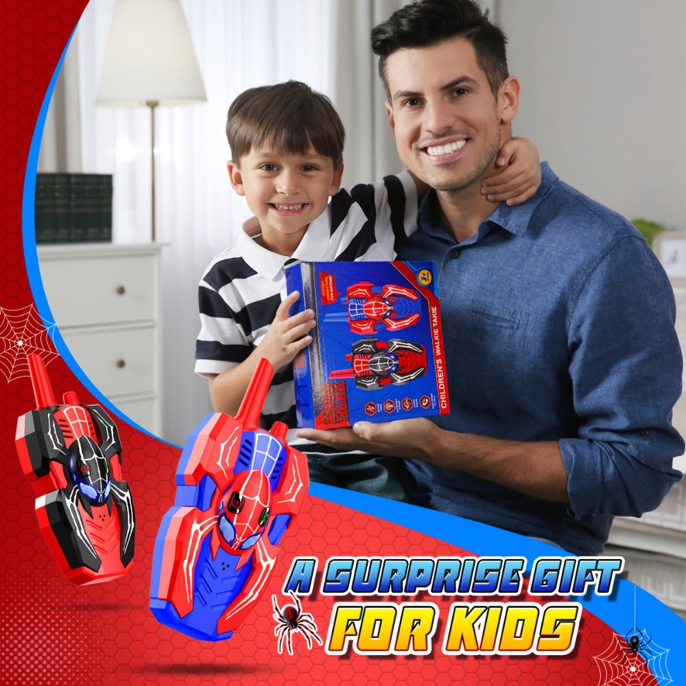 Spider Walkie Talkies for Kids, Walkie Talkies Toys for Boys Girls Year Old, Camping Gear Outdoor Hiking Newsletter, Long Distance Wireless Telephone Receiver for 3-5 4-8 Year Old Kid