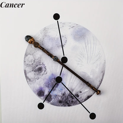 Zodiac Crystal Magic Wand with Gift Box – Handmade Astrology Wand for All 12 Signs, Cosplay Prop, Party Decor & Unique Birthday Christmas Valentine Gift for Women Men