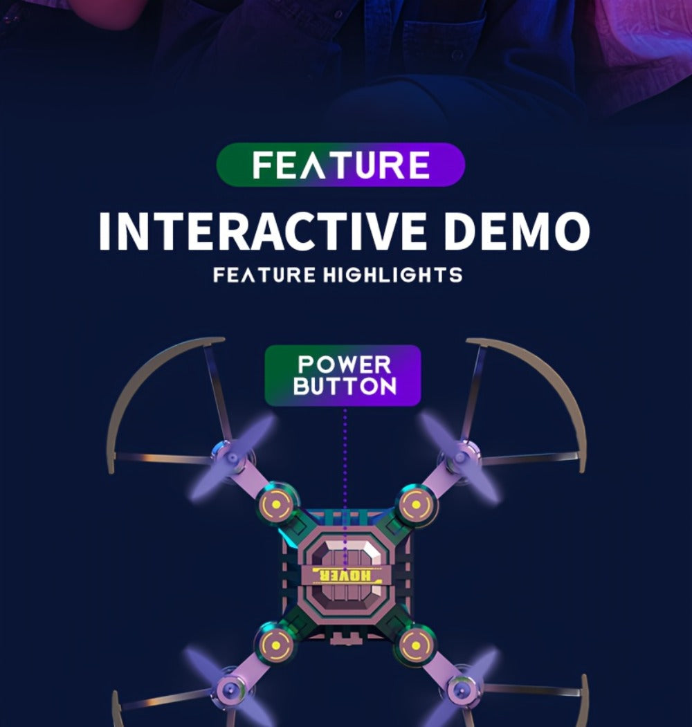 Mini RC Quadcopter with Watch-Style Storage & 2 Rechargeable Batteries – Stable Hover, Indoor Outdoor Beginner Drone, Fun Gift for Boys Girls Kids, Christmas Halloween Birthday, Blue Green Black
