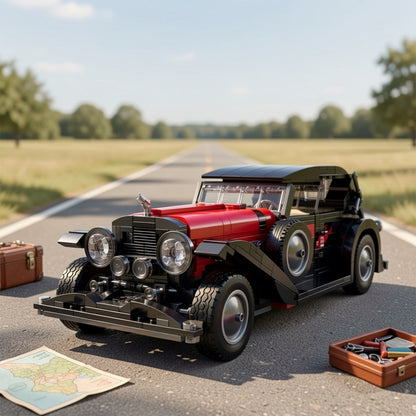 Mould King 10114 Vintage Classic Car Building Blocks Set 1308 Pcs – MOC Retro Car Collectible Display Model for Adults Teens Car Enthusiasts Birthday Christmas Father's Day Gift