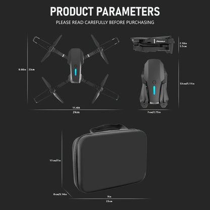 E88 Dual Camera Drone with 360° Stunt Flip & Surround Flight – Optical Flow Positioning, Intelligent Height Hold, Foldable Portable Body, 500mAh Battery, Indoor Outdoor RC Quadcopter for Adventure