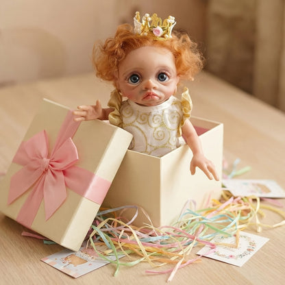 Fairy Elf Reborn Doll 15 Inch Soft Vinyl Full Body Hand-Painted Collectible Art Doll with Wavy Hair & Crown – Poseable Fantasy Girl Doll Gift for Kids Halloween Christmas Birthday