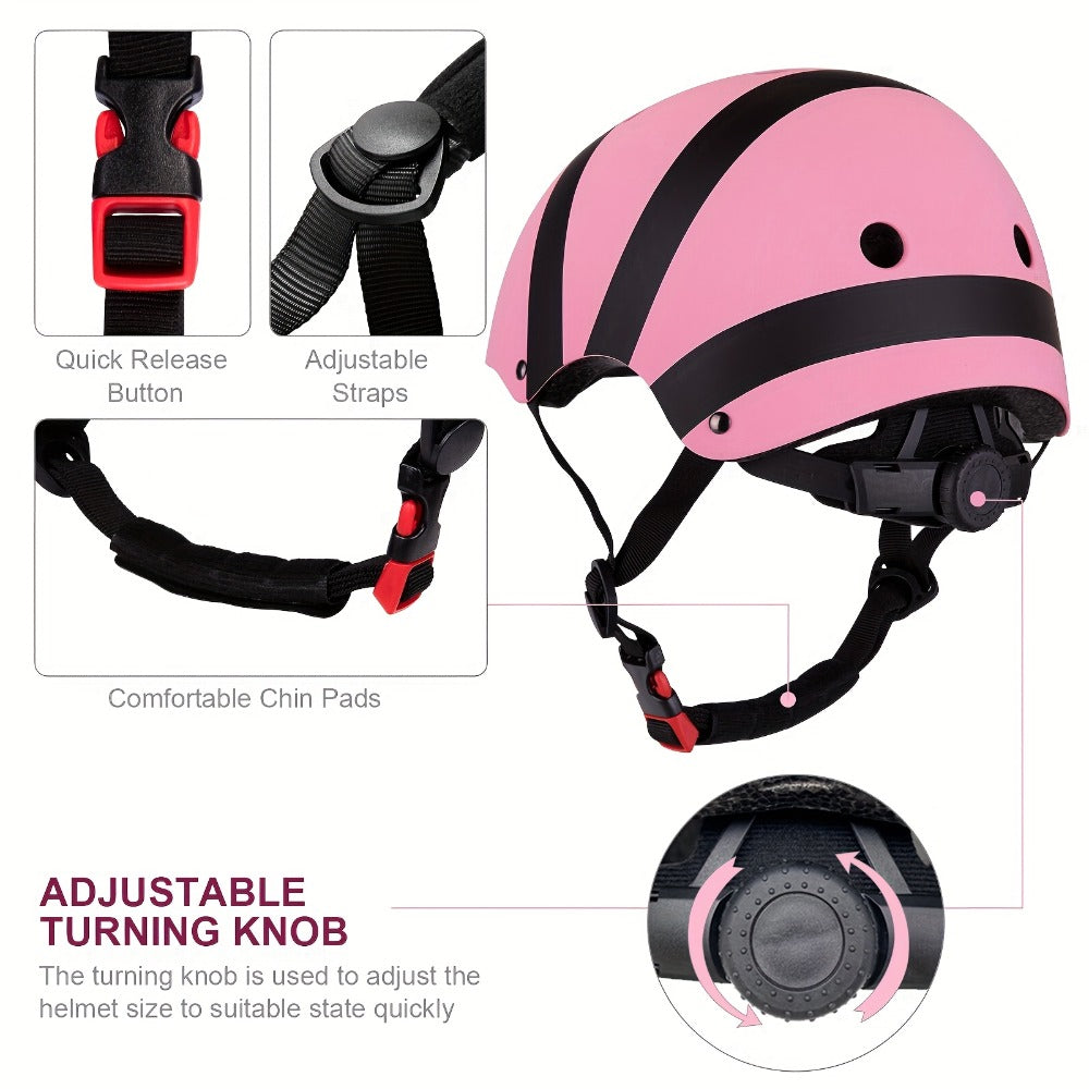 Kids Bike Helmet & Protective Gear Set 7-Piece for Ages 2-8 Boys Girls Adjustable Helmet Knee Elbow Wrist Pads for Cycling Skating Scooter Birthday Gift