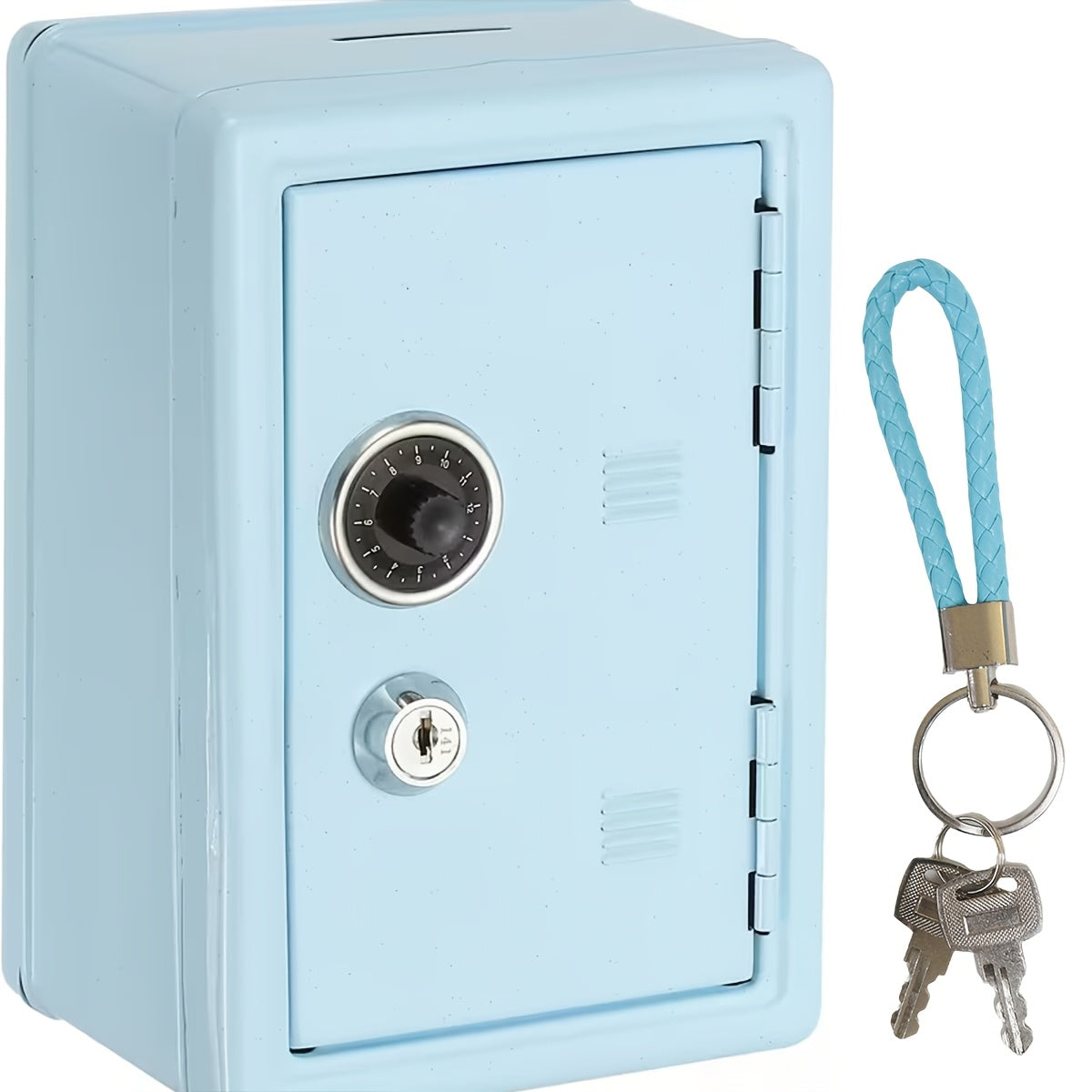 1pc Secure Metal Coin Bank, Cash Storage Box With Key And Combination Lock, Small Piggy Bank With Removable Drawer, With Ideal For Back To School, Halloween, Christmas, New Year Gifts
