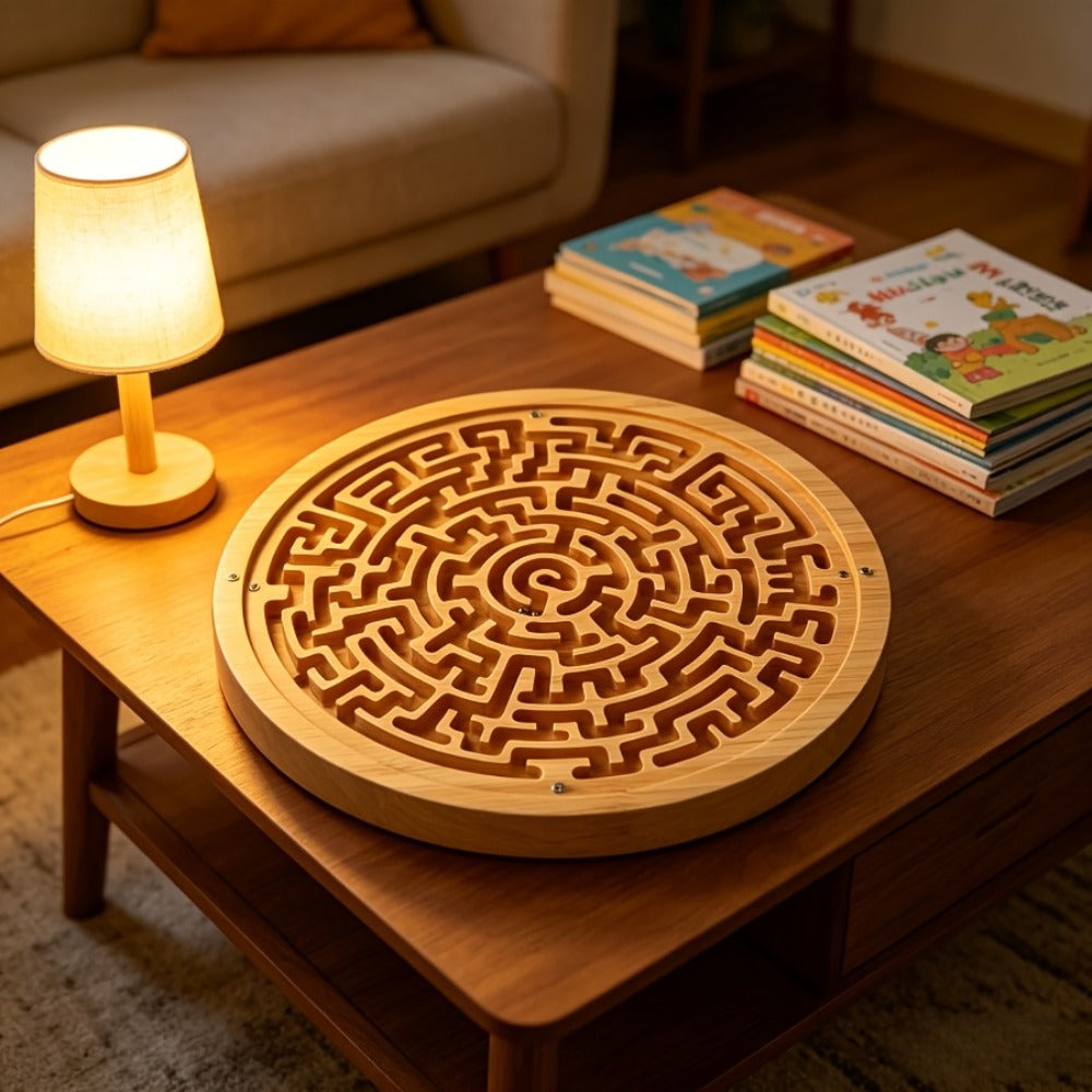Wooden Maze Balance Board with Steel Ball – Brain Training Puzzle Game for Kids & Adults | Hand-Eye Coordination, Focus & Dexterity Skill Builder | STEM Gift for Boys & Girls Ages 6+, 1-Pack or 2-Pack