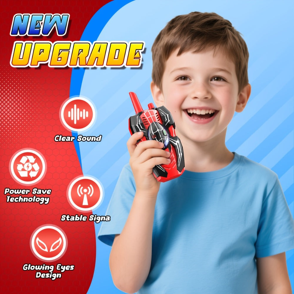 Spider Walkie Talkies for Kids, Walkie Talkies Toys for Boys Girls Year Old, Camping Gear Outdoor Hiking Newsletter, Long Distance Wireless Telephone Receiver for 3-5 4-8 Year Old Kid