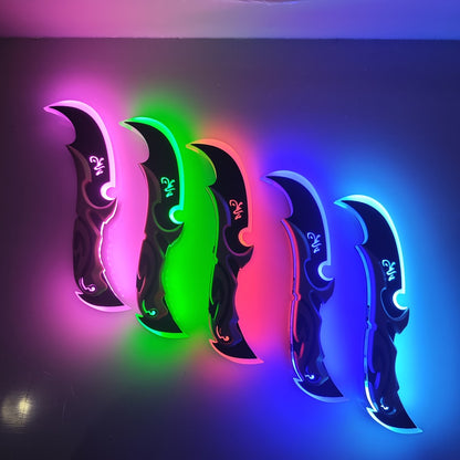 LED Light Up Half Moon Blade Rechargeable Sci-Fi Cosplay Prop 30cm – Halloween Role Play Game Peripheral Model Collection Gift, Multiple Colors