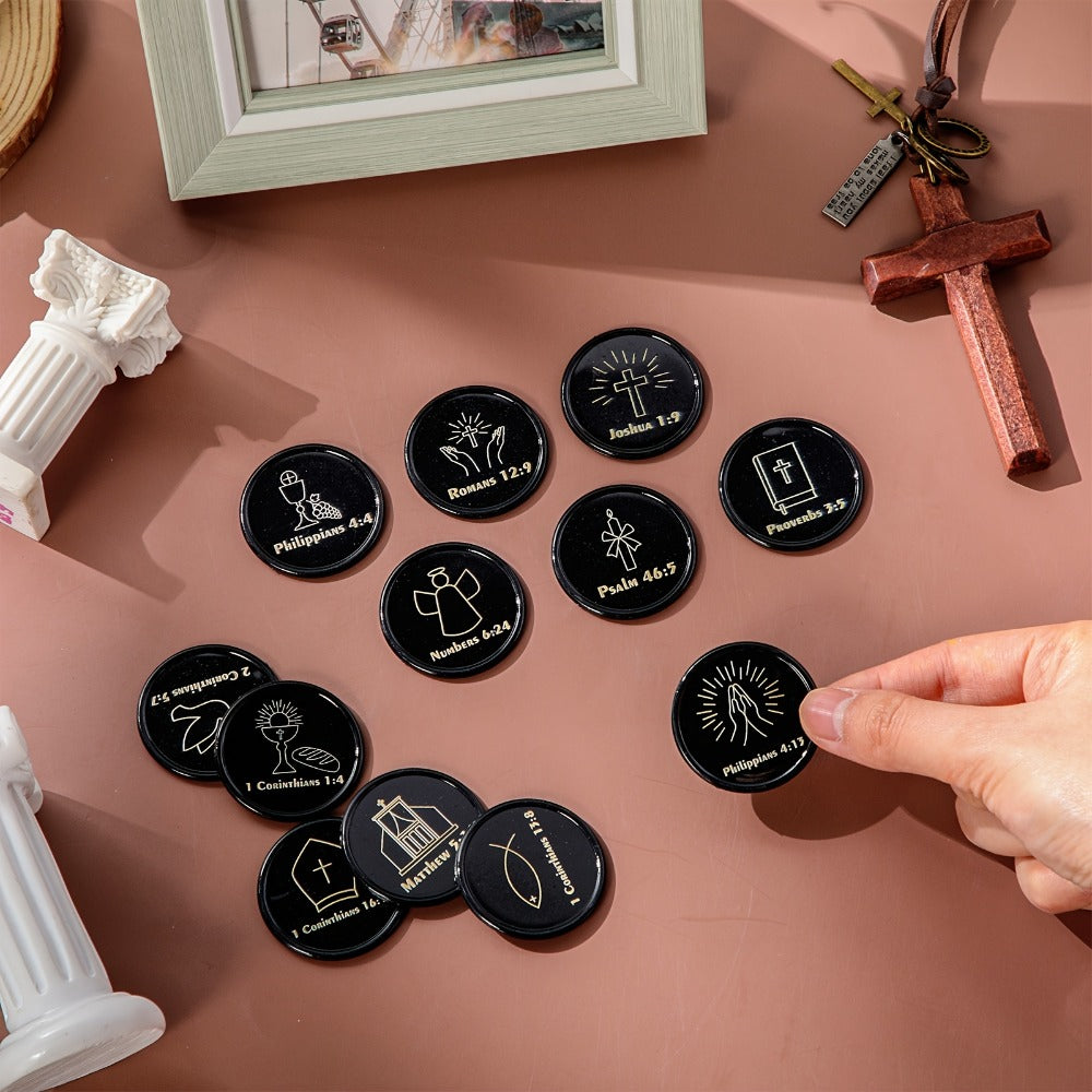 Bible Verse Coins Bulk 120 Pack – Christian Gift Tokens with Motivational Scripture Quotes for Church, Sunday School, VBS Prizes & Religious Party Favors