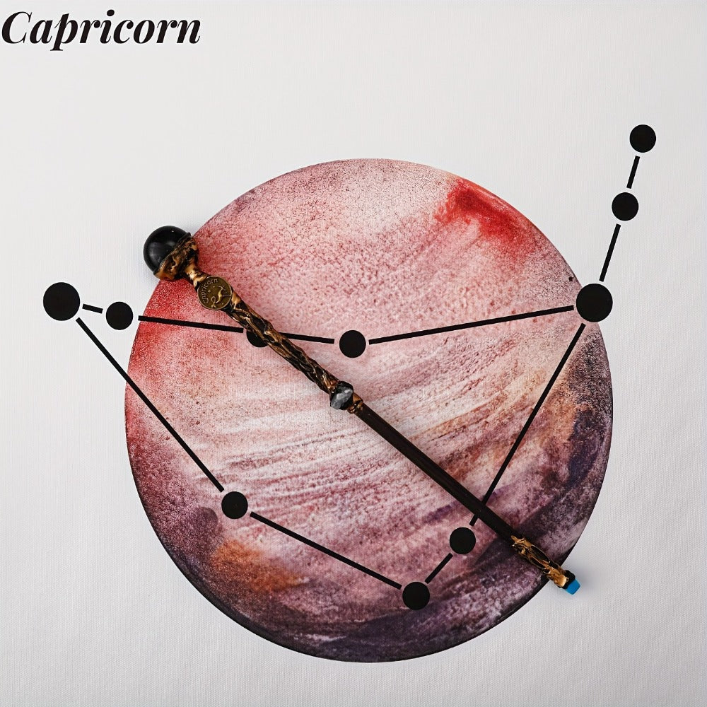 Zodiac Crystal Magic Wand with Gift Box – Handmade Astrology Wand for All 12 Signs, Cosplay Prop, Party Decor & Unique Birthday Christmas Valentine Gift for Women Men