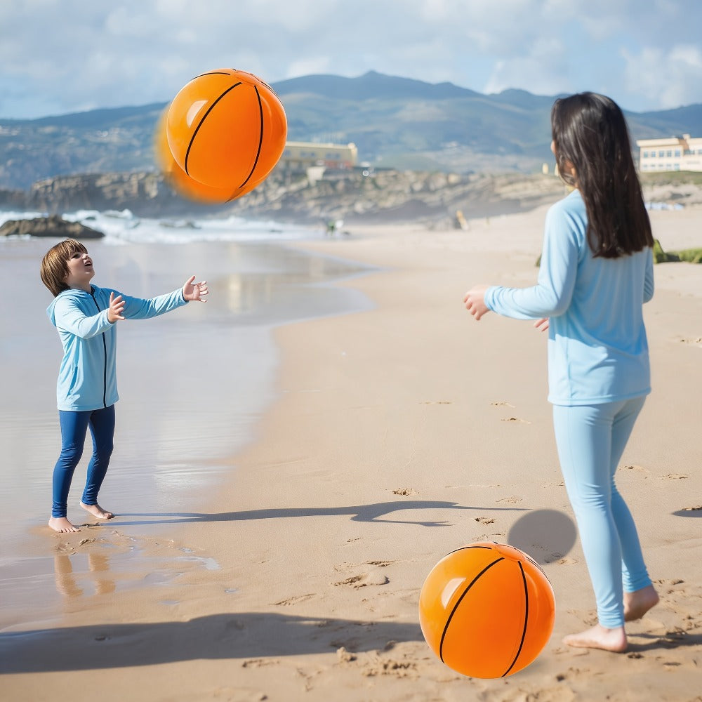 Inflatable Basketball Beach Ball 8 Pack 12 Inch for Birthday Party Decorations Pool Favors Goodie Bag Stuffers – Sports Theme Party Supplies for Kids, Father’s Day Game Night Poolside Fun Bulk Balloon Balls