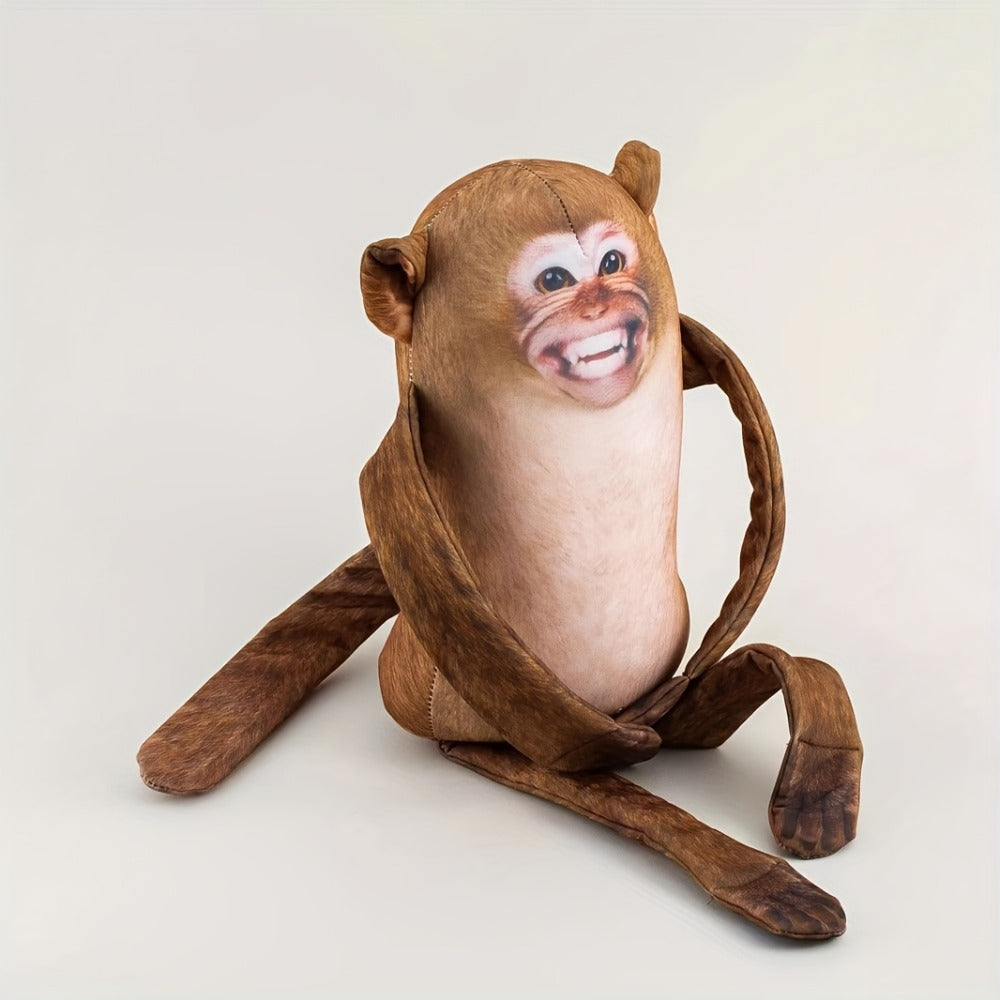 Magnetic Monkey Plush Toy 9.8 Inch — Hanging Fridge Magnet Stuffed Animal, Funny Gag Gift & Meme Decor for Office, Home & Party, Mischief Monkey Prank Accessory for Adults & Kids
