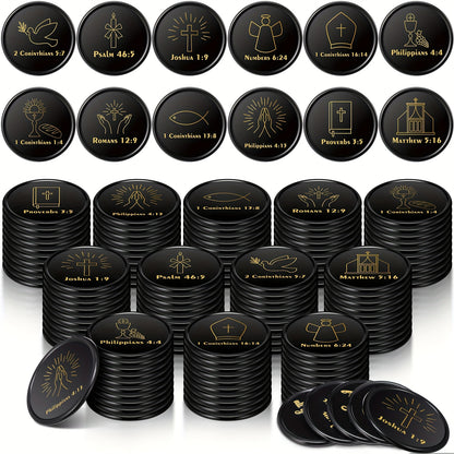 120pcs Christian Gift Bulk Bible Verse Party Favors Christian Themed Tokens Bible Verse Coins for Sunday Motivational Quote Token for Church And VBS Prizes (Classic)