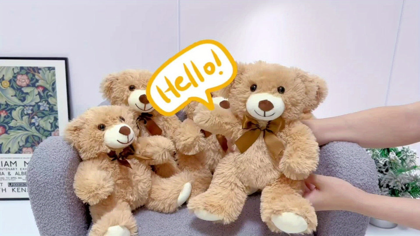 Bulk Teddy Bears Set 8 Pack 11 Inch Soft Stuffed Bear Plush Toys for Baby Shower Decorations Party Favors Classroom Prizes Kids Birthday Gifts Dark Brown and Khaki