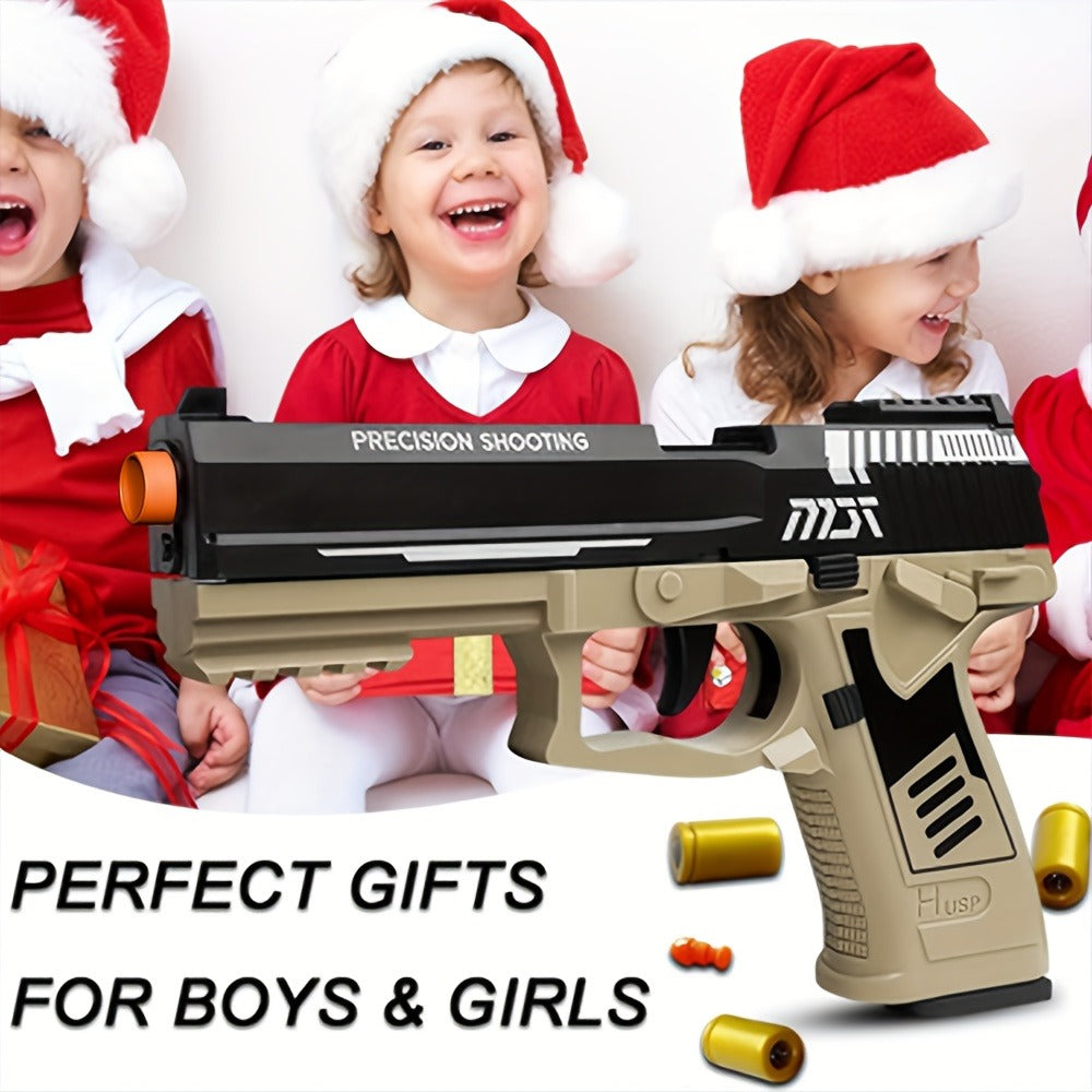 2024 USP Toy Gun Soft Clip Pistol, Continuous Shooting, with Ejecting Shells, Toy Foam Blaster, Cool Rapid-Fire Toy Gun Educational Models, Outdoor Shooting Games, Halloween, Thanksgiving, Christmas, Birthday Gift for Boys Girls