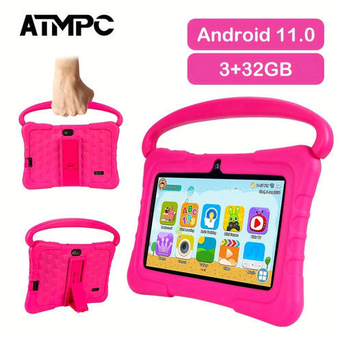 ATMPC Kids Tablet PC with Iwawa, Android 11, 7 Inch Tablet 3GB RAM+32GB ROM 2.4G WIFI, BT 4.2, Parental Controls, Learning Tablet, Kids Toys