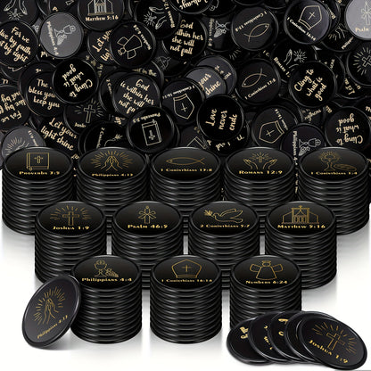 120pcs Christian Gift Bulk Bible Verse Party Favors Christian Themed Tokens Bible Verse Coins for Sunday Motivational Quote Token for Church And VBS Prizes (Classic)