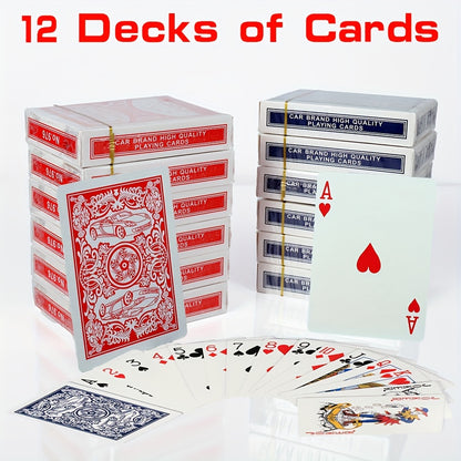 24/12/6 Decks Of Premium Playing Cards - 21 Points, Euchre And Canasta Standard Index, - Standard Size (2.5" X 3.5"), Durable Coated Cardstock In Blue & Red, for Family, Parties, And Christmas Game