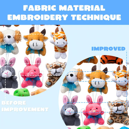 Mini Animal Plush Toy Assortment 36 Pack — 3 Inch Bulk Stuffed Animals with Keychain, Party Favors for Kids, Carnival Prizes, Pinata Fillers, Goody Bag Stuffers, Birthday Christmas Classroom Rewards