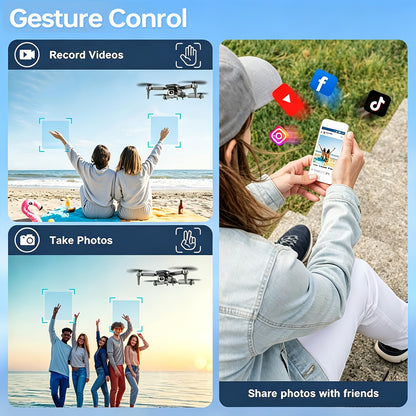 [HD Camera Drone] Tongli Upgraded Quadcopter Drone, Built-In HD Camera, Foldable Design, 3D Flips, USB-C Charging, Free Storage Bag Included, Beginner-Friendly, Aerial Photography Drone, Camera Drone For Vlogging, Outdoor Drone, Remote Control Drone