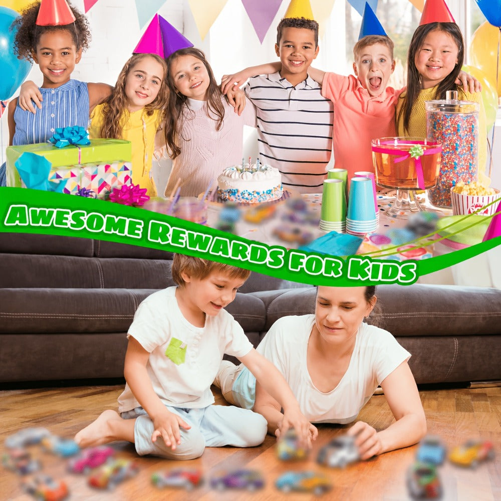 Pull Back Cars Bulk 72 Pack – Mini Race Cars for Kids, Birthday Party Favors, Goodie Bag Fillers, Classroom Prizes, School Rewards & Easter Basket Stuffers (Random Colors)