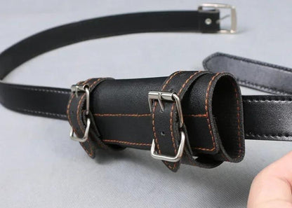 Samurai Sword Belt Holder – Japanese Katana Waist Holster for Anime Cosplay, Medieval Costume Prop, Real-Size Sabre Sleeve Carrier for Adults, Black & White