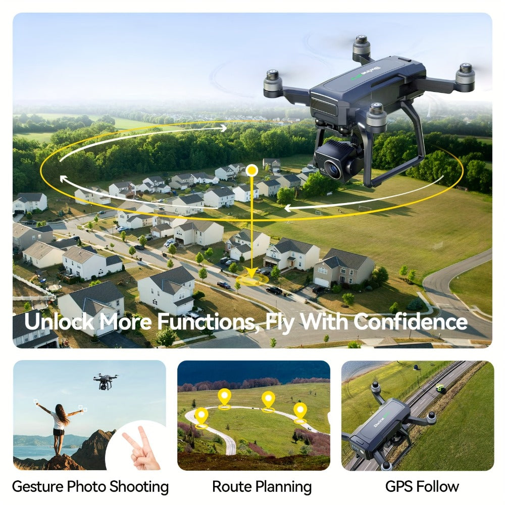 Bwine F7GB2 4K Drone with 3-Axis Gimbal & 50-Min Flight – 8.2MP Camera, 3.2KM Transmission, Level 6 Wind Resistance, GPS Smart Return, Route Planning, FAA Compliant, 2 or 3 Batteries