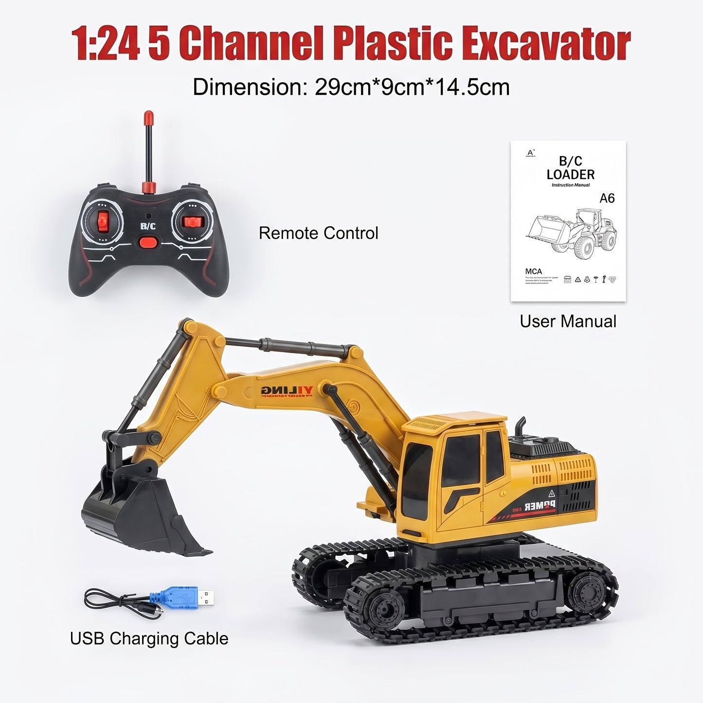 [Ideal Gift] 1pc/2pcs 1:24 Alloy Bulldozer, Dump Truck And Excavator (11 Channels), Capable of Forward, Backward, Left Turn, Right Turn, And Sound, for Indoor And Outdoor Use, Ideal Christmas Birthday Gift for Boys Girls