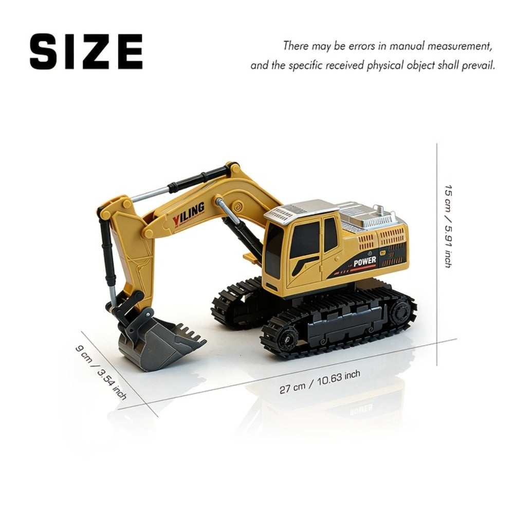 Alloy RC Construction Vehicle Toy for Kids – 2.4GHz Remote Control Excavator, Loader, Dump Truck with Alloy Metal Cap, Light & Sound, Rechargeable Battery, Boys Gift for Halloween Thanksgiving Christmas