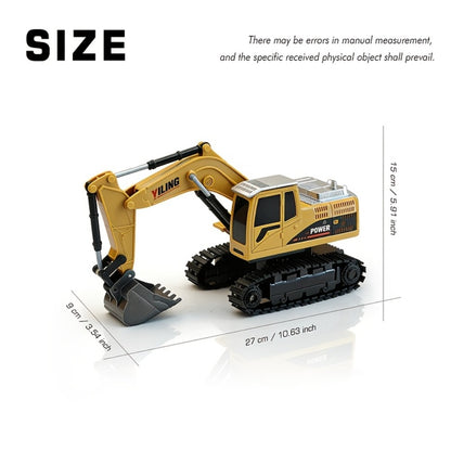 Alloy RC Construction Vehicle Toy for Kids – 2.4GHz Remote Control Excavator, Loader, Dump Truck with Alloy Metal Cap, Light & Sound, Rechargeable Battery, Boys Gift for Halloween Thanksgiving Christmas