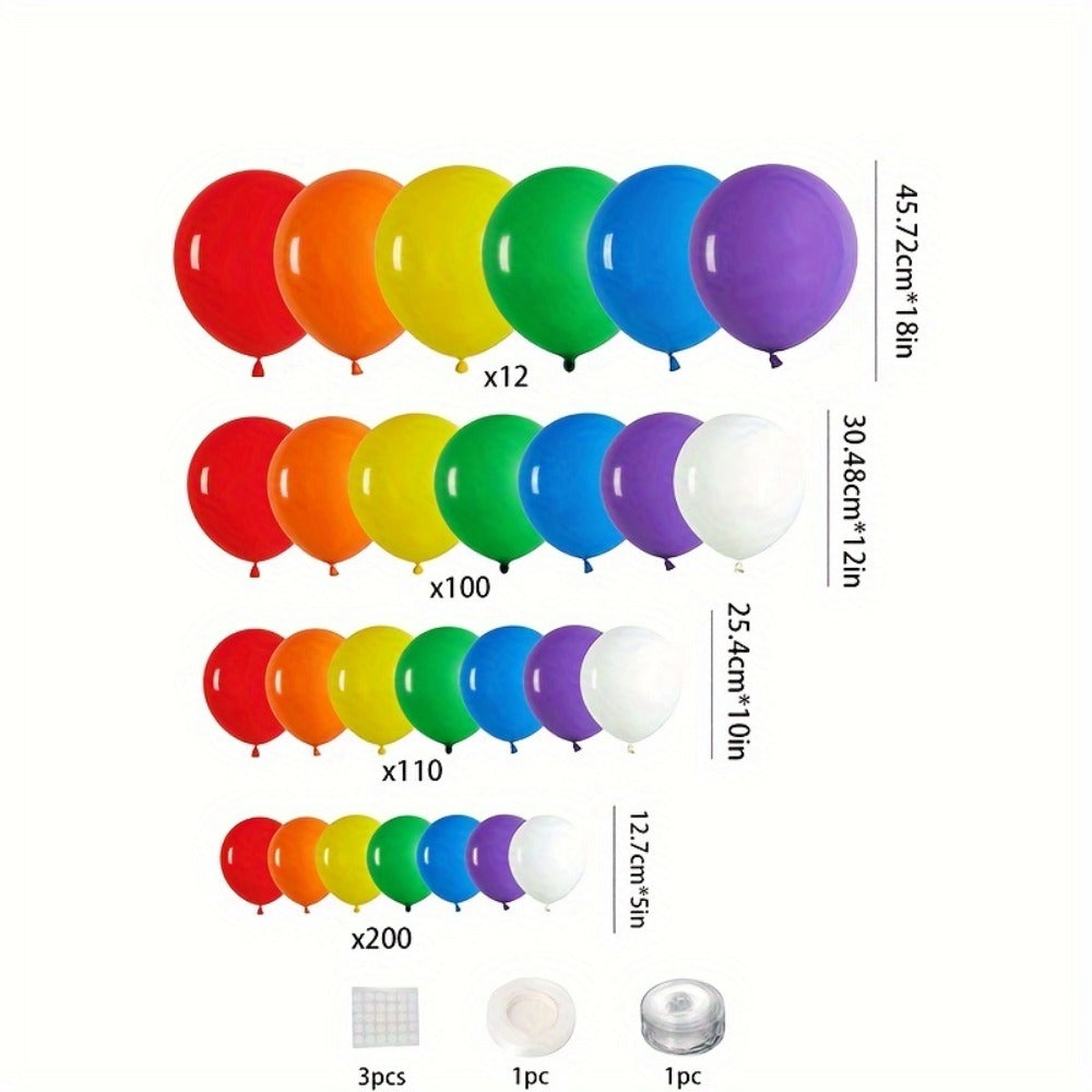 Balloon Arch Kit 422 Pcs Rainbow Matte Latex Balloons in Multiple Sizes 5", 10", 12" & 18" for Birthday, Baby Shower, Wedding & Party Decorations – DIY Balloon Garland Set