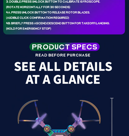 Mini RC Quadcopter with Watch-Style Storage & 2 Rechargeable Batteries – Stable Hover, Indoor Outdoor Beginner Drone, Fun Gift for Boys Girls Kids, Christmas Halloween Birthday, Blue Green Black