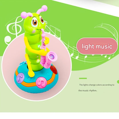 Kids Electric for CATERPILLAR Saxophone with LED Lights & Sound - Dancing Musical Instrument for, Interactive Baby Sensory with - - ( Not Included) - Boys & Girls Birthday/Christmas/Halloween Gifts