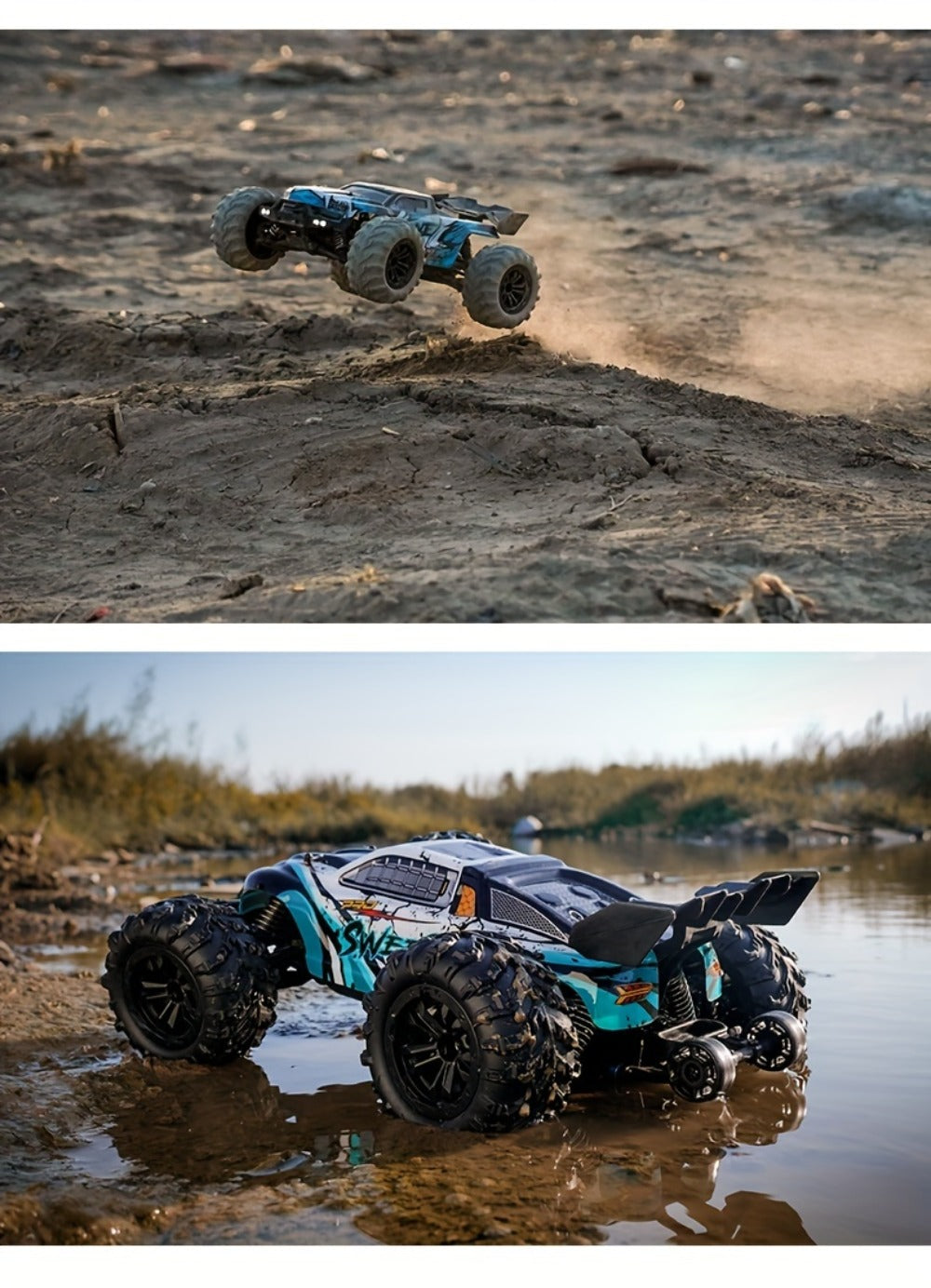High Speed RC Off-Road Car 70KM/H Brushless Motor 1:14 1:16 Scale – Remote Control Monster Truck with Dual Battery Option, 4WD All-Terrain Vehicle Toy for Boys Kids & Adults, Birthday Gift