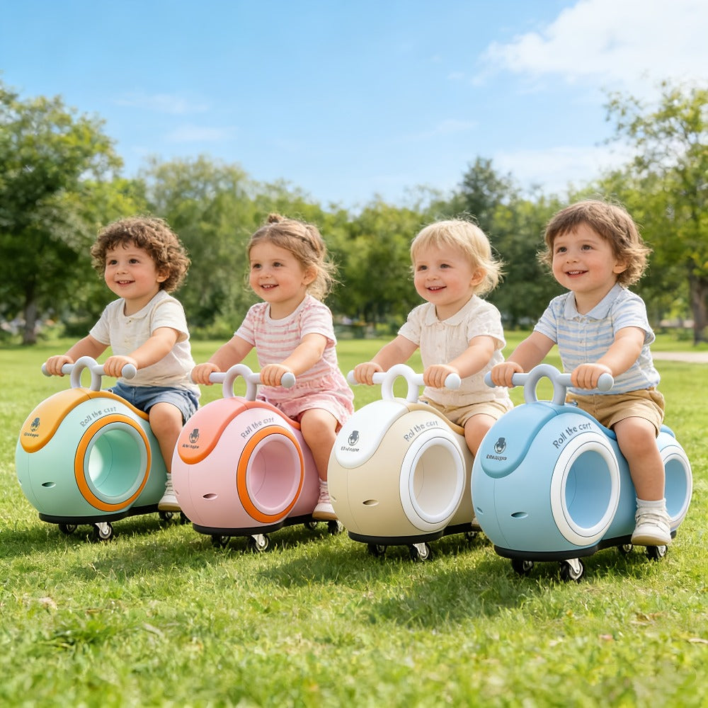 Anti-Tip Baby Walker with Music & Lights – 4-Wheel Toddler Learning Walker, 220 lb Capacity, Widened Stable Base, Indoor Outdoor Ride-On Toy, Birthday Gift for Boys & Girls Ages 1+