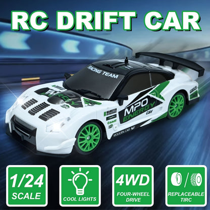 1:24 Scale RC Drift Car 4WD High Speed Racing Model – Drifting Tire Sports Remote Control Car for Adults Boys Girls, Fun Birthday Christmas New Year Gift (Red)