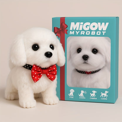 Interactive Robotic White Labrador Puppy Plush Toy | Walks Barks Wags Tail | Realistic Electronic Pet Dog | Gift Box | Birthday Christmas Gift for Kids