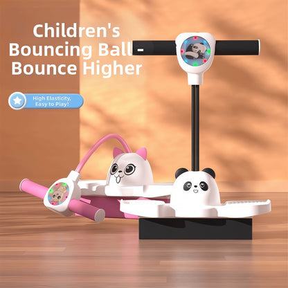 Hop Ball for Kids & Adults – Luminous Bouncing Balance Ball with Non-Slip Thickened Rubber, Princess Pink & Panda Black, Fun Indoor Outdoor Sports Toy & Birthday Gift for Boys and Girls