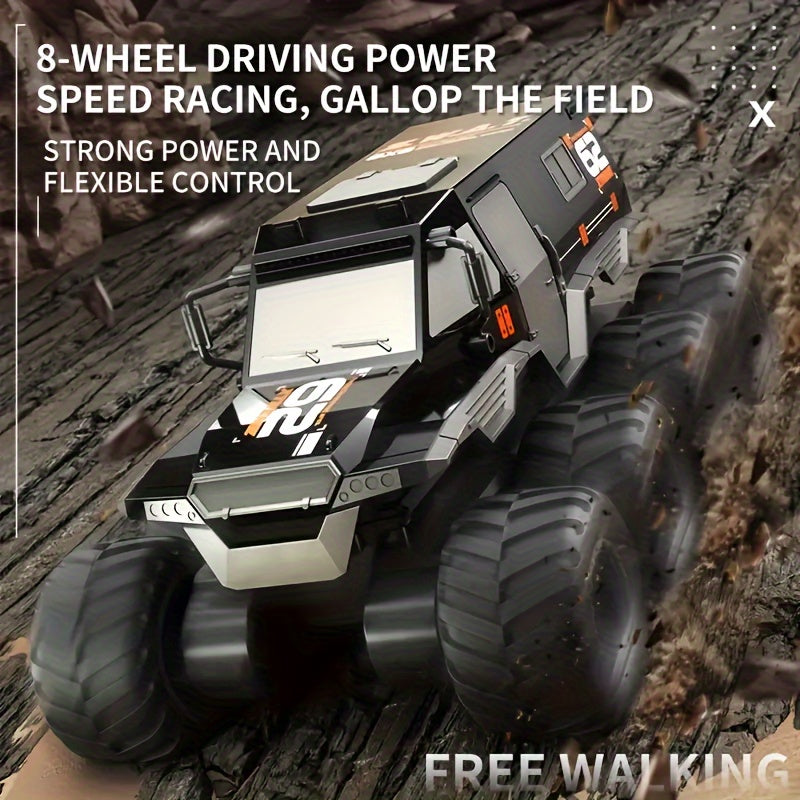 Four motor, eight wheel drive, eight wheeled off-road armored climbing remote control vehicle, amphibious, oversized body, strong power, Christmas, Halloween, Thanksgiving