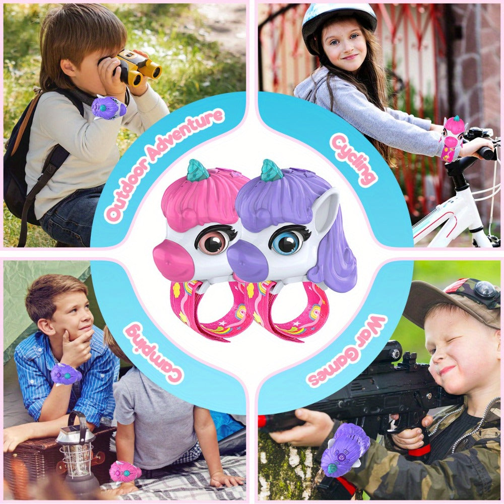 2Packs Unicorn Walkie Talkies for Kids - Luminous Function, Gift for Kids 2 Way Radios Toys for Boys And Girls Ages 3-12 - Long Range - Outdoor Adventure, Camping, Hiking Gifts Birthday Back to School Halloween Christmas Gifts (Pink/Purple)
