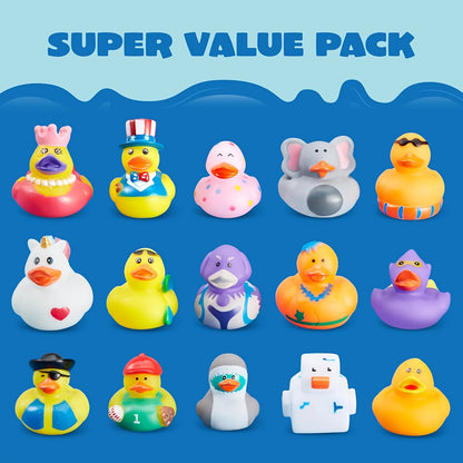 SYNCFUN Baby Bath Toy, Assortment Mini Rubber Duck Toys with Mesh Carry Bag for Kids Baby Shower - 30pcs
