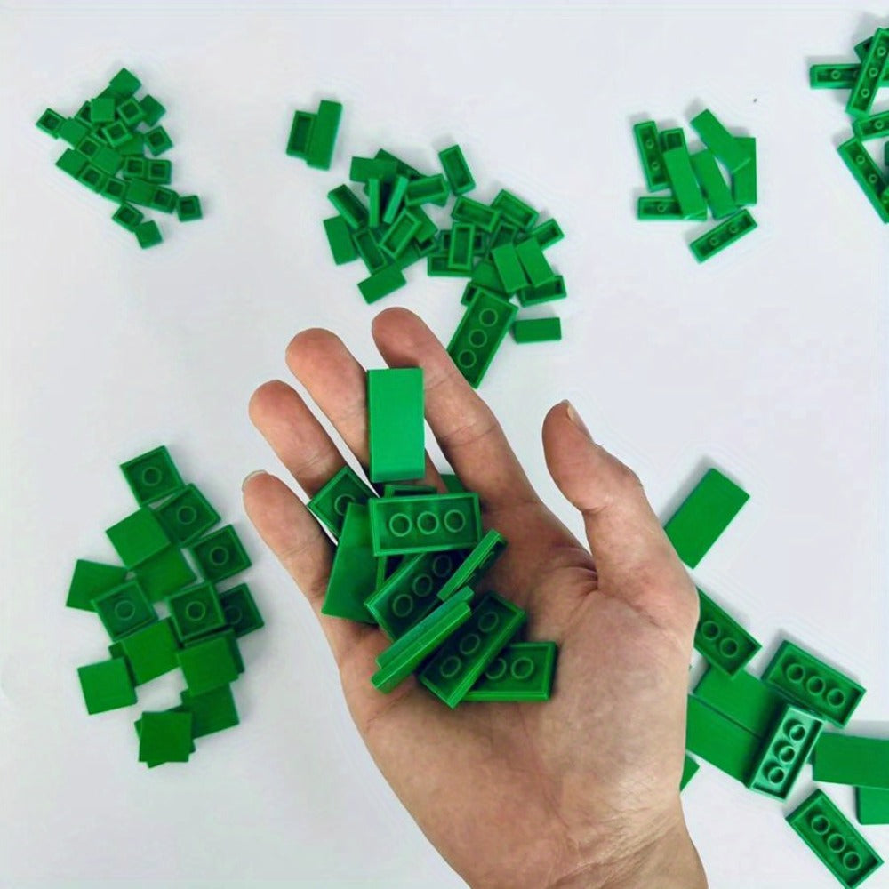 Bulk Flat Tile Building Blocks 150 Pcs – Smooth Thin Plate Bricks 1x1 1x2 1x6 Dots Mixed Particle Set, LEGO-Compatible Bulk Bricks for Kids & MOC Builders, DIY Creative Building Accessory