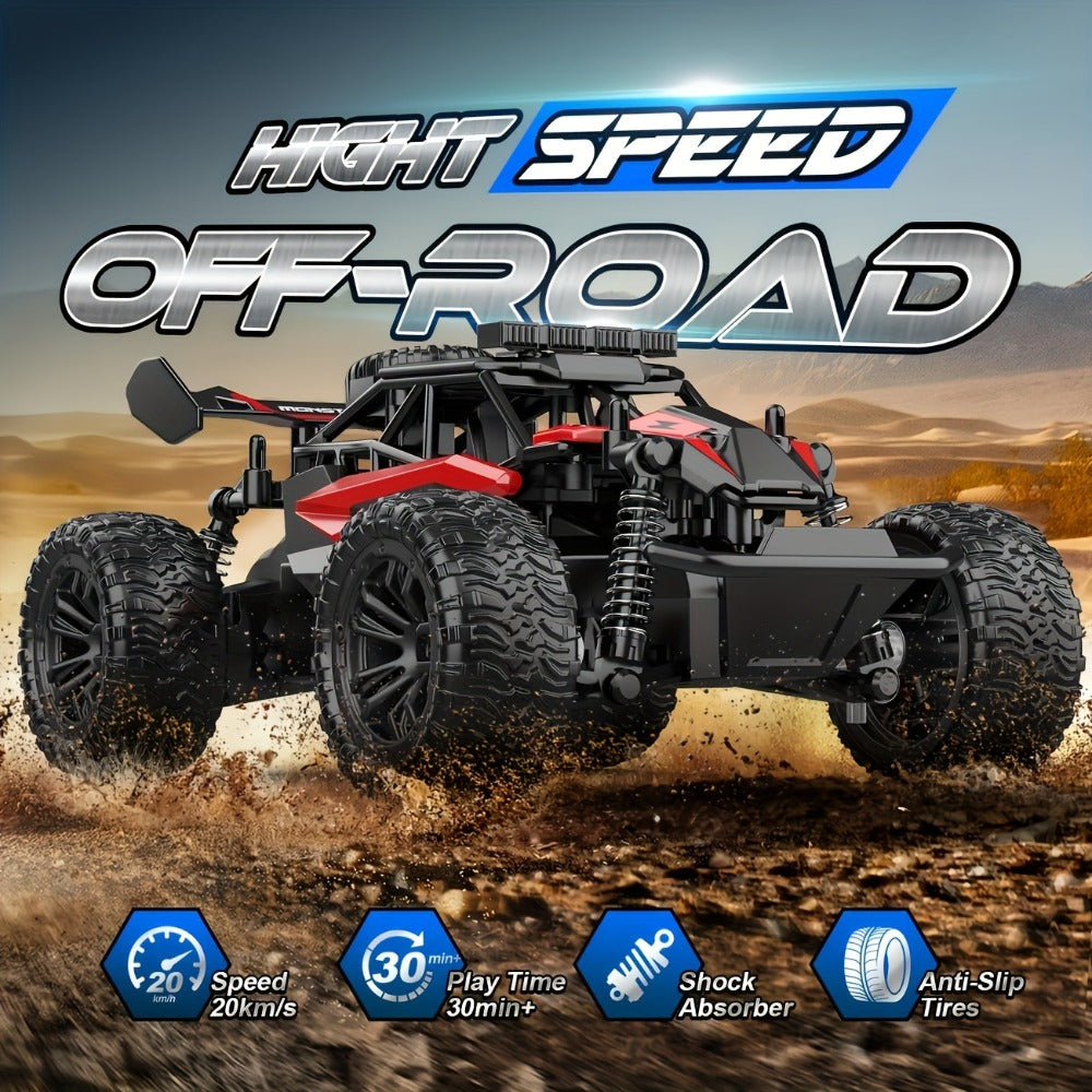 RC Off-Road Truck for Kids Ages 6+ – High Speed Remote Control Car with Alloy Steel Body, Full-Function Bearings, 4WD All-Terrain Monster Truck Toy for Boys, Birthday & Holiday Gift