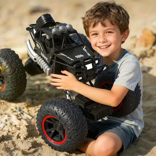 High Speed RC Off-Road Truck for Boys 6+ – Large All-Terrain Remote Control Car with USB Rechargeable Battery, 4WD Racing Vehicle, Cool Birthday Christmas Gift for Kids (Black or Red)