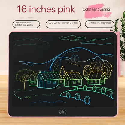 LCD Doodle Board 16 Inch with Stand – Flexible Screen Eye Protection, Portable Educational Drawing Toy for Kids & Adults, Home School Office Travel, White Pink Sky Blue