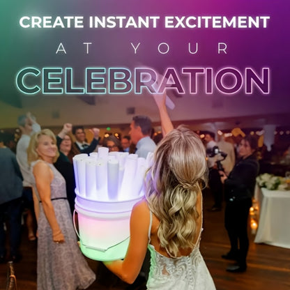 Glow Sticks Bulk Pack – White Foam Flashing Light Sticks for Party, Concert, Wedding, Halloween, Christmas, Festival, Carnival & Outdoor Camping (38, 60 or 120 Count)