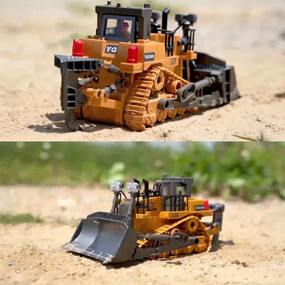 9-channel Bulldozer, 11-channel Excavator, Mini Dump Truck, Mini Loader, 2.4GHz RC Construction Vehicle Toys with Alloy Head, Lights & Sounds, Suitable for Boys & Girls, Perfect Gifts for Halloween, Thanksgiving And Christmas