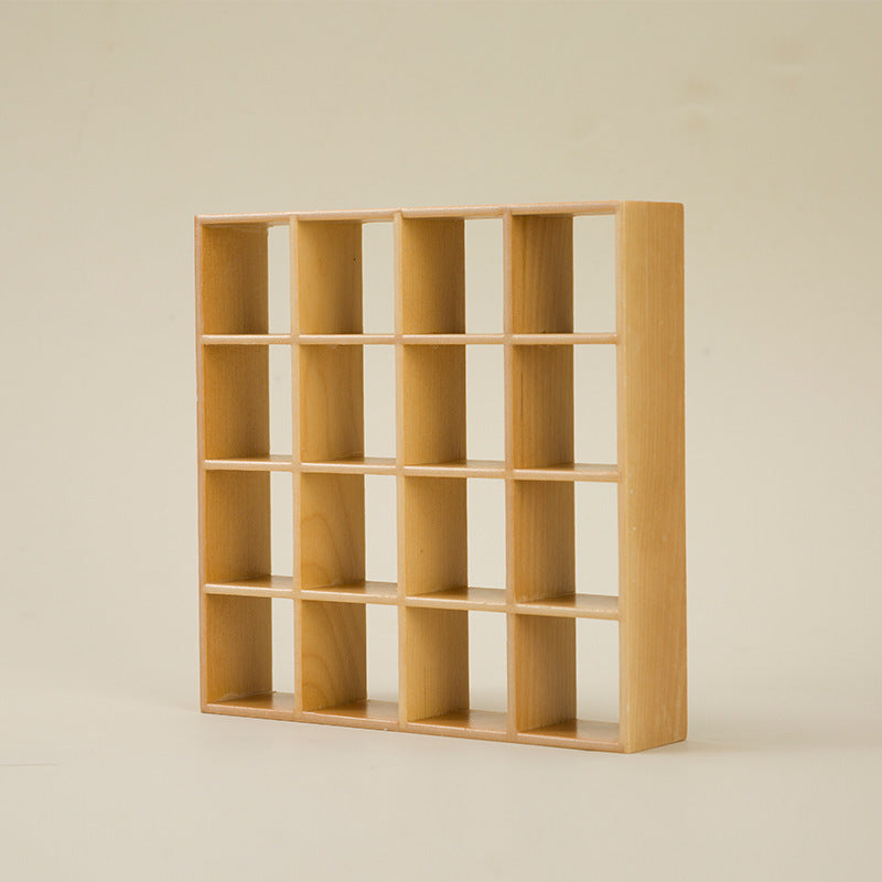 1:12 Scale Dollhouse Miniature Storage Stand, 16-Compartment Display Cabinet, Modern Shelf Organizer for Age 14+