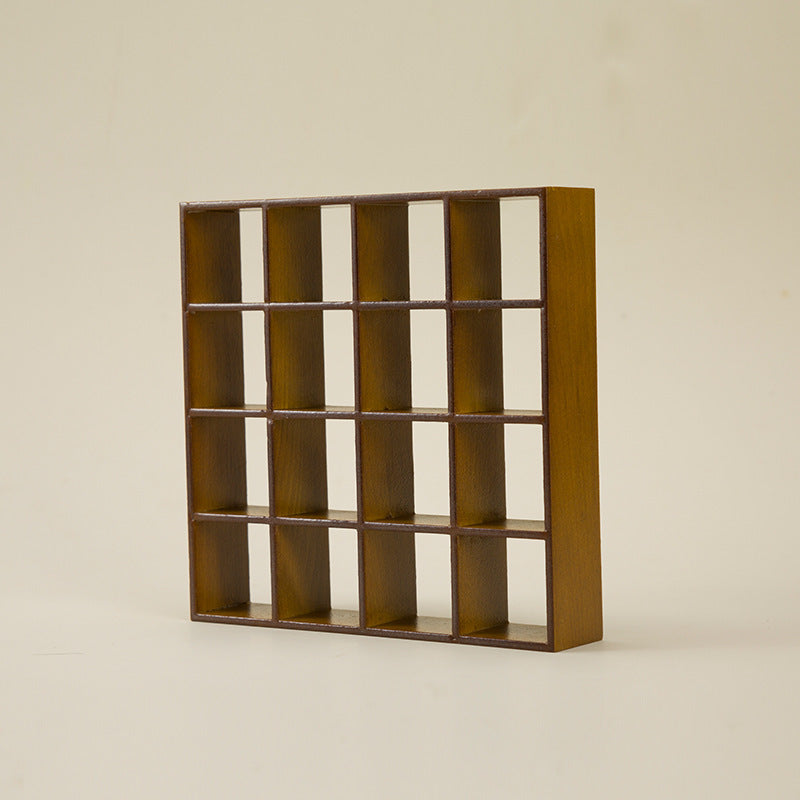 1:12 Scale Dollhouse Miniature Storage Stand, 16-Compartment Display Cabinet, Modern Shelf Organizer for Age 14+