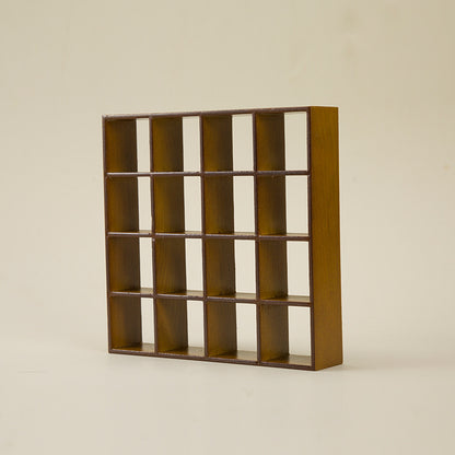 1:12 Scale Dollhouse Miniature Storage Stand, 16-Compartment Display Cabinet, Modern Shelf Organizer for Age 14+
