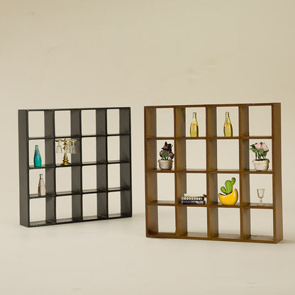 1:12 Scale Dollhouse Miniature Storage Stand, 16-Compartment Display Cabinet, Modern Shelf Organizer for Age 14+